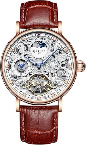 Azonee Mens Mechanical Watches, Luxury Automatic Skeleton