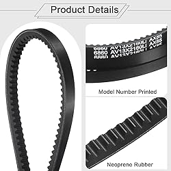 uxcell 4Pcs AX85 EPDM V-Belt, Raw Edge Cogged
