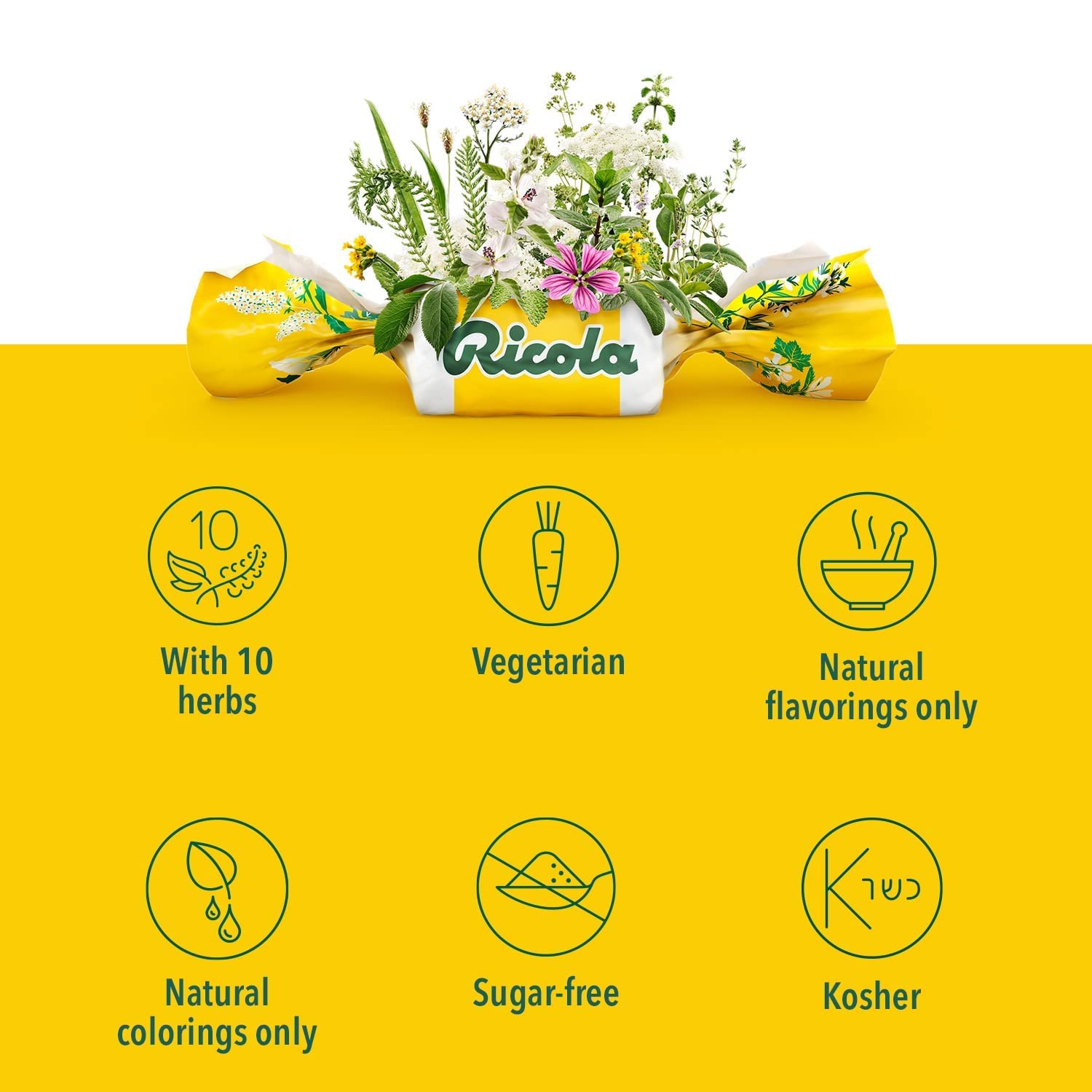 Ricola Sugar Free Herb Throat Drops Lemon Mint 19 Each (Pack of 10)