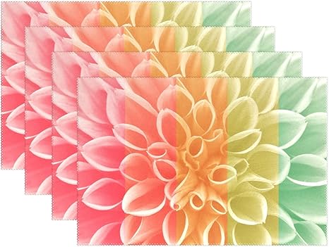 Amazon Aomoki ランチョンマット ブランドランナー テーブル 食卓 断熱 防汚 滑り止め 丸洗い レストラン用 飾り 30x45cm 花 カラフル ランチョンマット オンライン通販