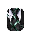 Barry.Wang Green Black Checkered Ties Set Mens