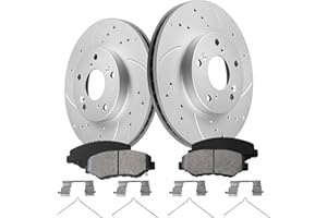 funire Front Brake Pads And Rotors Kit Compatible With 2013-2021 Honda Civic, 2003-2017 Accord, 31257 D914-7795 Automotive Replacement Brake Kits Geomet Drilled And Slotted Rotors 281.6mm(11.1in)