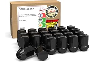 Wheel Accessories Parts 24 Pcs M14x1.5 14x1.5 Thread OEM Style Lug Nuts 1.77" Long Black 7/8" 22mm Hex Fits Chevy Silverado 1