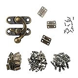 40pcs Small Box Hinges, 20 Sets Antique Right Latch