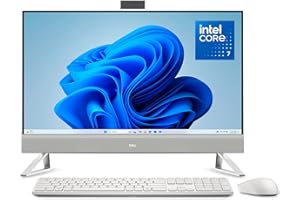 Dell 27 All-in-One Desktop ec27250-27-inch FHD Touch Display, Intel Core 7 Processor 150U, NVIDIA GeForce MX570A 2GB GDDR6 Graphics, 32GB DDR5 RAM, 1TB SSD, Windows 11 Pro, Onsite Service - White