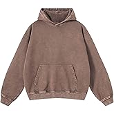 KEEPSHOWING Mens Oversized Hoodies Vintage Hoodie Couples Pullover Acid Wash Hoodies for Men Streetwear Sweatshirts