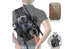 Aertiavty Fishing Backpack, Fishing Bag with Tackle Box, Compact Fishing Tackle Bag, Fishing Tackle Backpack with Rod Holder for Outdoor Sport Fishing Gifts for Men Women