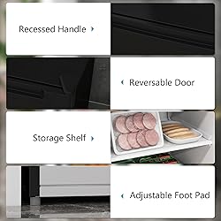 HOMCOM Mini Freezer Countertop, 3 Cu.Ft Compact
