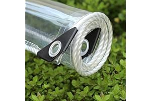 Tarpaulin Outdoor Transparent Tarp 1x2.5m/3.3x8.2ft Heavy Duty Waterproof Tarpaulin with Grommets Thickness: 0.3mm PVC Transp