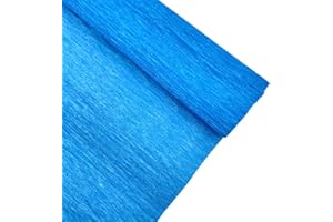 Lmlliang Crepe Paper Rolls - 250 × 25cm,for DIY Gift Wrapping Paper Crafts Birthday Wedding Holiday Paper Flower(Blue)
