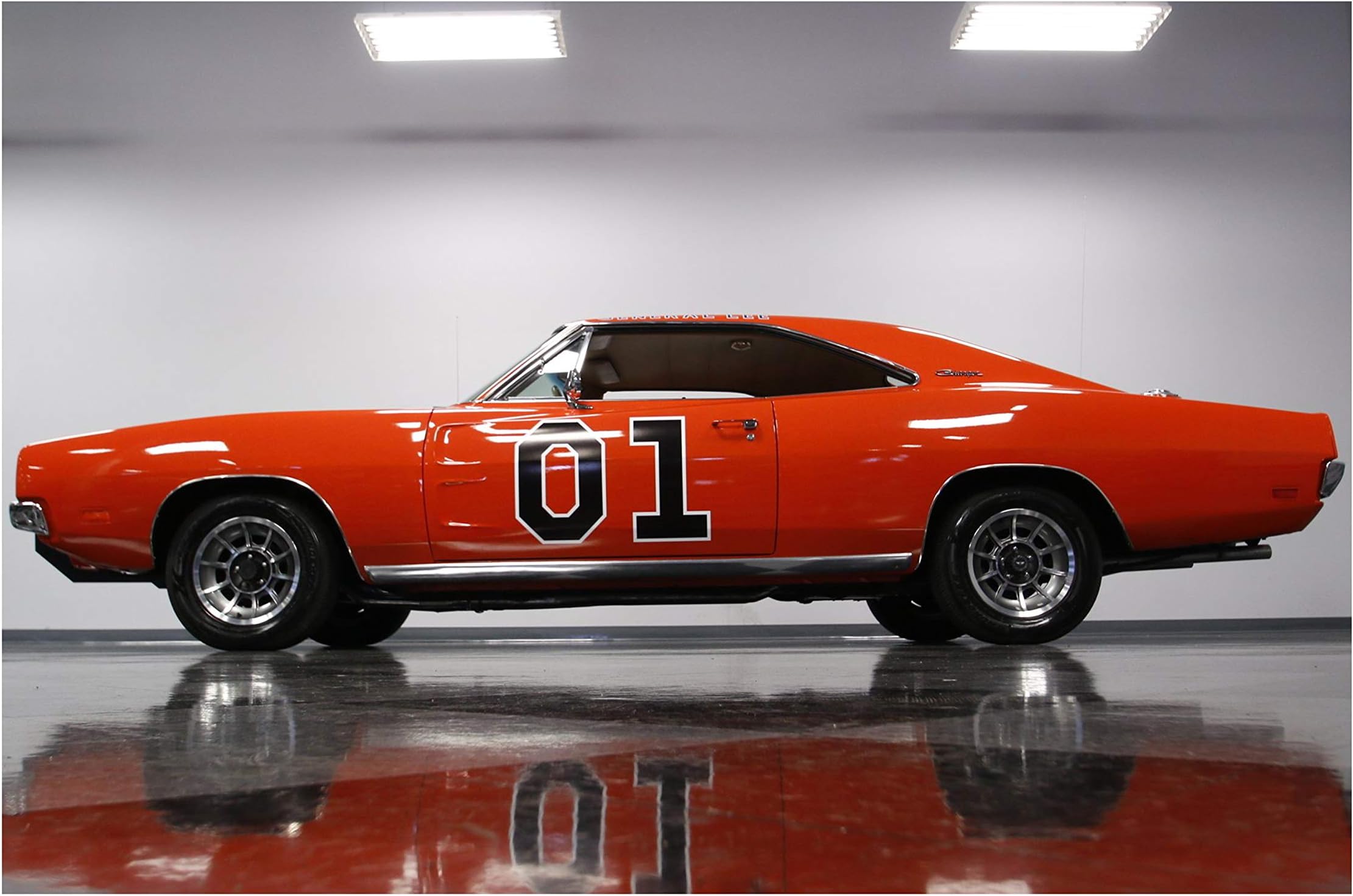 Engravia Digital Dodge Charger General Lee Dukes of Hazard reproduction car poster Photo A4 Print (Unframed)