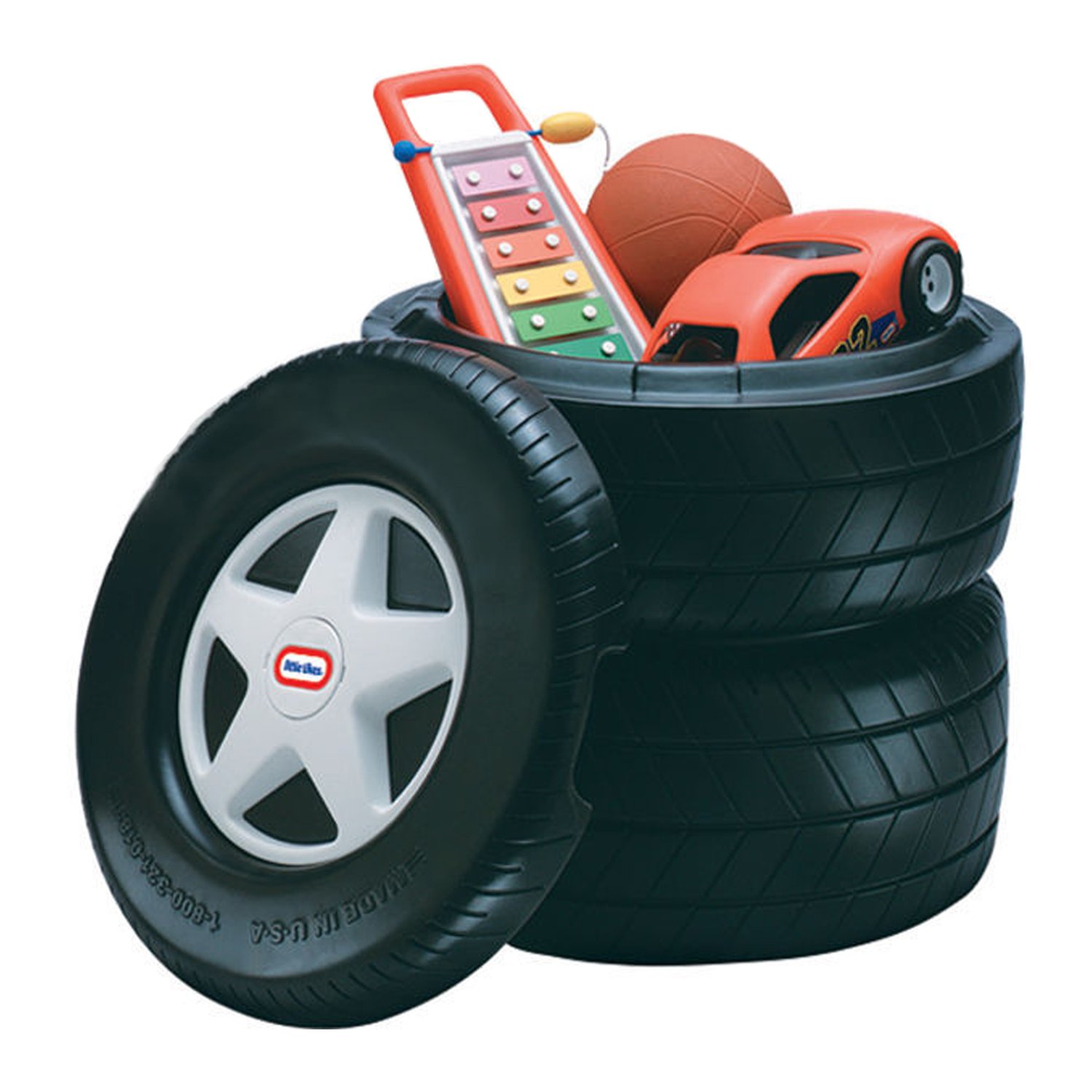 Tire Toy Chest Racing Car Truck Boys Bedroom Storage Organizer