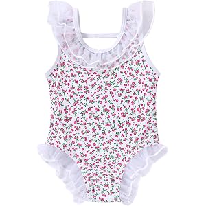 YOUNGER TREE Toddler Swimsuit Girl Tulle Ruffle One Piece Swimwear Baby Summer Beach Bathing Suit