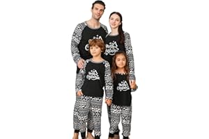 Onancehim Christmas Pajamas Set for Family, Funny Matching Christmas Elements Printed Pjs Sets Xmas Pajama for Adults