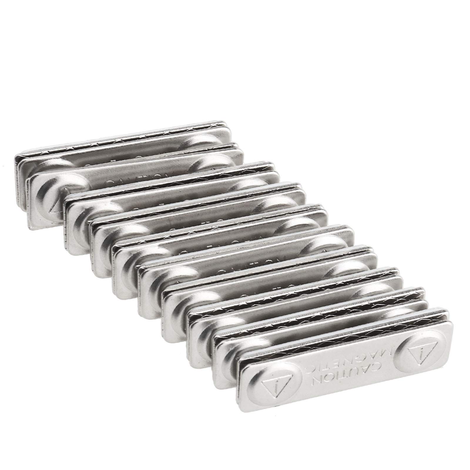 ENET 10 Magnetic Name Badge ID Holders Metal 45mm x 13mm