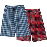BYXKIDS Big Boys Shorts, Plaid Loose Cotton Sleep Lounge Pants 10-16 Years