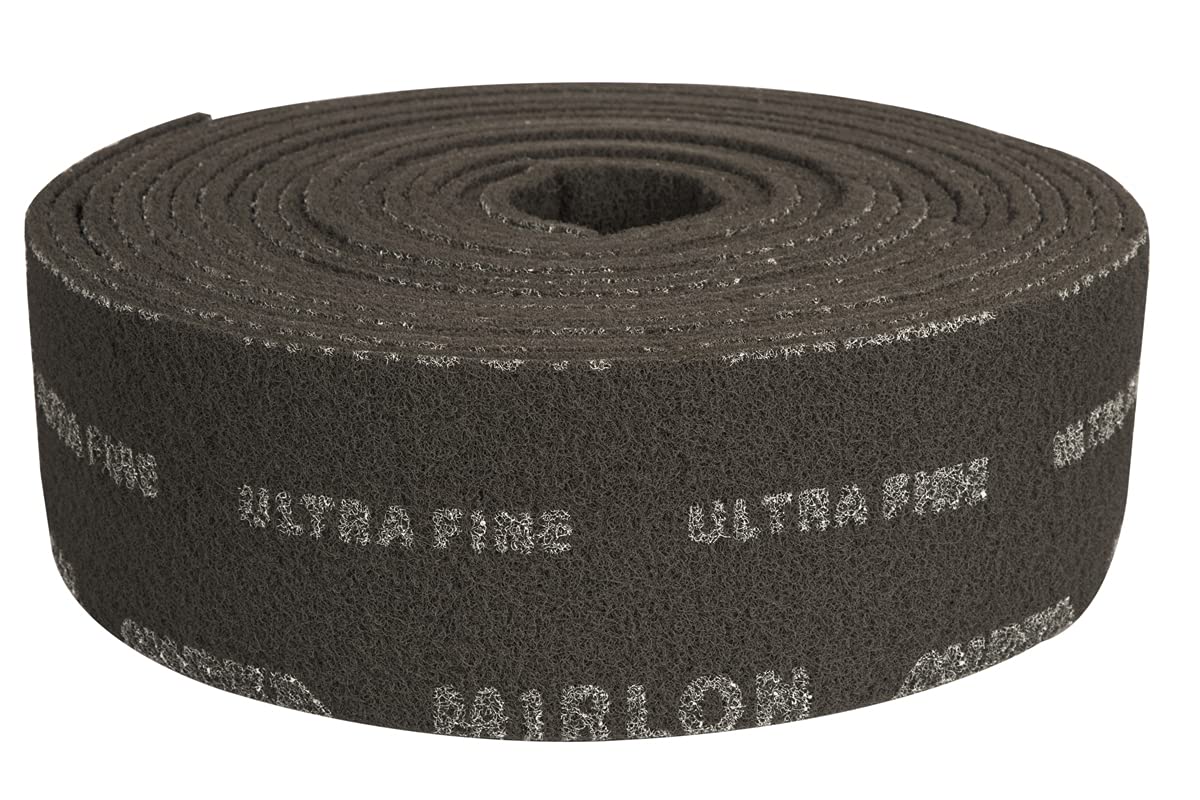 Mirka 805BY001943R Mirlon Fibre Cloth - 115mm x 10m - 1500 Grit - Grain: Silicon Carbide - Bonding: Resin - Backing: Non-Woven - Coating: Three-Dimensional - Grey - Pack contains 1 piece