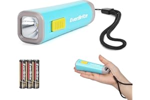 EverBrite Kids Flashlight, Mini LED Flashlight, Plastic Torch Use for Emergencies, Camping, Outdoor with Lanyard 3AAA Battery