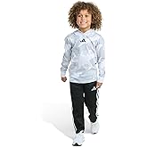 adidas boys 2-piece Long Sleeve Hooded "Halftone Camo" Printed Cotton Tee & Pant Set