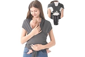 Hilabab Baby warps Carrier,Softness Organic Cotton,Breathable Adjustable Strap Baby Hold Carrier for Newborn Up to 40 lbs (Air-Mesh Grey)