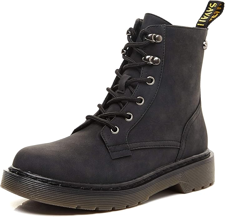 Savaii Women's Round Toe Combat Ankle Boots