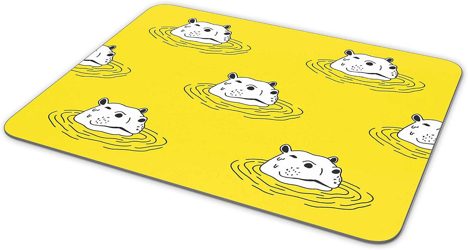 Destination Vinyl Ltd Funny Yellow Hippo Mouse Mat Pad - Hippopotamus African Fun Computer #14226, Multicolor - Image 5