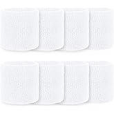 8Pcs Wrist Bands Tennis Wristbands, Wrists Sweatbands Sports Wristbands Absorbing Cotton Terry Cloths Arm Sweat Bands