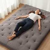 ZonLi Japanese Floor Futon Mattress 100% Cotton Cover Foldable Portable | 80" x 60" Queen Size 2.5" Thick Tatami Mat Sleeping Pad, Roll Up Floor Lounger Bed for Guest, Dormitory, Camping &amp; Travel