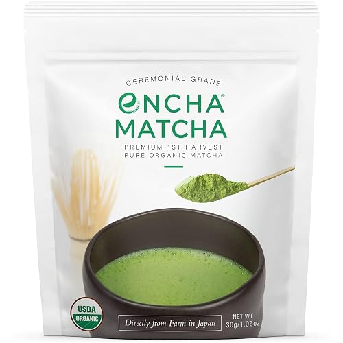 Encha Ceremonial Grade Matcha Powder, Organic First Harvest Japanese ...