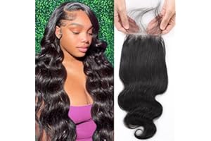 QTHAIR 14A Brazilian Body Wave Lace Closure (14inch) 4x4 Free Part Swiss Lace Closure Natural Brazilian Virgin Human Hair Top Swiss Lace Closure