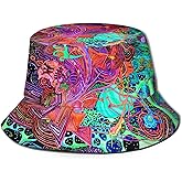 Kicoyuaz Fashion Trippy Bucket Hat Psychedelic Summer Unisex Print Bucket Hat