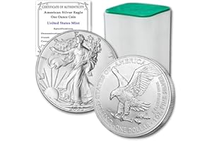 MINT STATE GOLD 2023 Lot of (10) 1 oz American Eagle Silver Bullion Coins Brilliant Uncirculated in Original United States Tube and Certificates of Authenticity $1 Seller Mint State