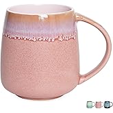 Bosmarlin Extra Large Ceramic Coffee Mug, 23 Oz, Microwave and Dishwasher Safe, Reactive Glaze, Big Oversized Tea Cup (Pink)
