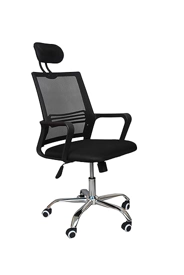 Starry Night Mesh High Back Executive Swivel Desk Chair Armrest with Chrome Base - Black