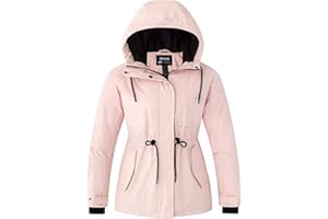 Skieer Women's Waterproof Ski Jacket Hooded Winter Puffer Jacket Warm Snow Coat