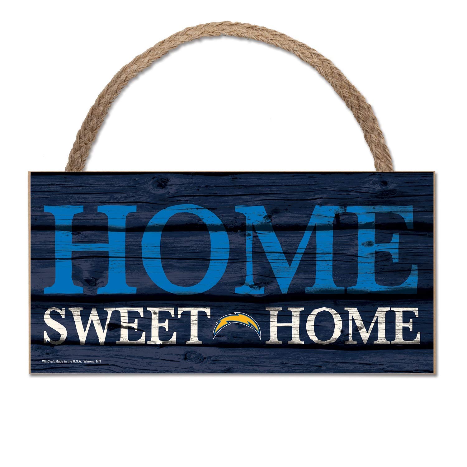 Wincraft NFL Wooden Sign Los Angeles Chargers Wood Slogan Home Sweet Home