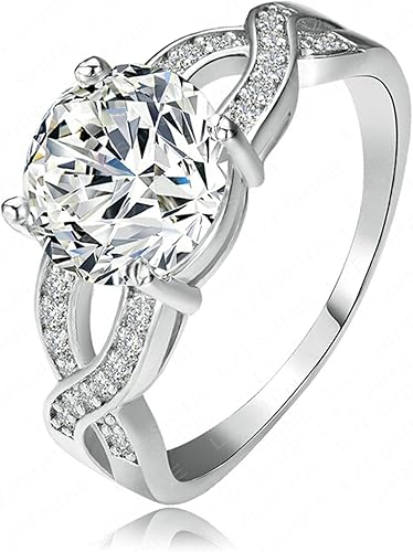 Gnzoe Jewelry White Gold Plated Rings Women Engagement Rings
