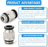 ERGAOBOY 10 Pcs 6mm OD x 1/4 BSP Push-in Quick Connector Fittings Male Straight view 3
