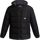 Bass Creek Outfitters Mens Winter Jacket - Insulated Quilted Winter Coat Heavyweight Hooded Puffer Outerwear Jacket for Men