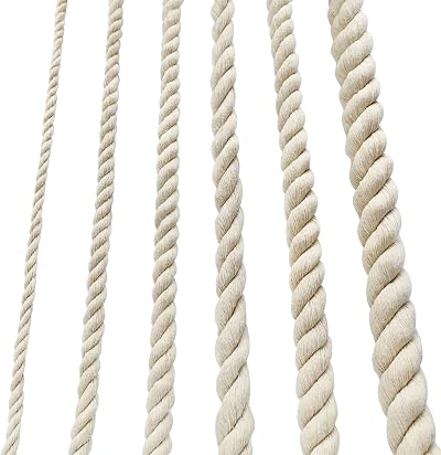 Nissary Cotton Rope 10mm x 4m White Natural Cord for Macrame & DIY