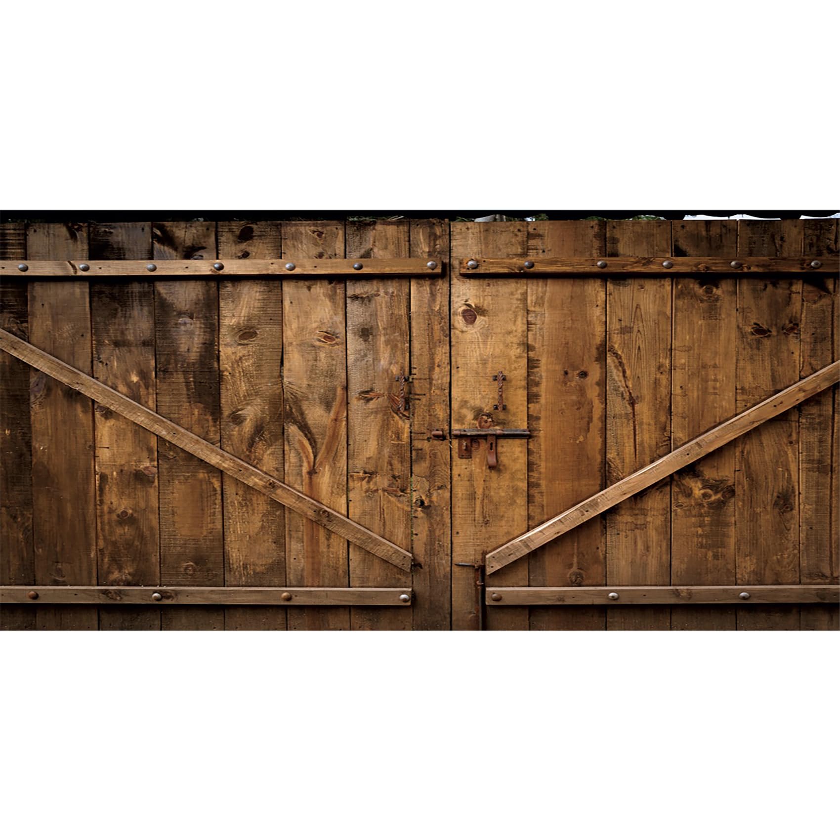 Photo 1 of Baocicco 20x12ft Shabby Brown Barn Door Backdrop Autumn Farm Door Wooden House Planks Harvest Photography Background Thanksgiving Day Festival Christmas Decor Birthday Baby Shower Video Studio Prop