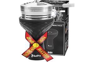BudPro Hookah Silicone Phunnel Bowl with Shisha Heat Management Bundle Charcoal Holder - Black