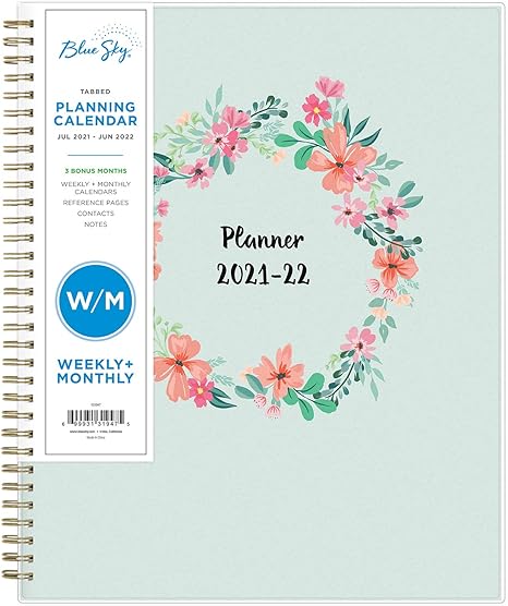 Blue Sky 2021-2022 Academic Year Weekly & Monthly Planner