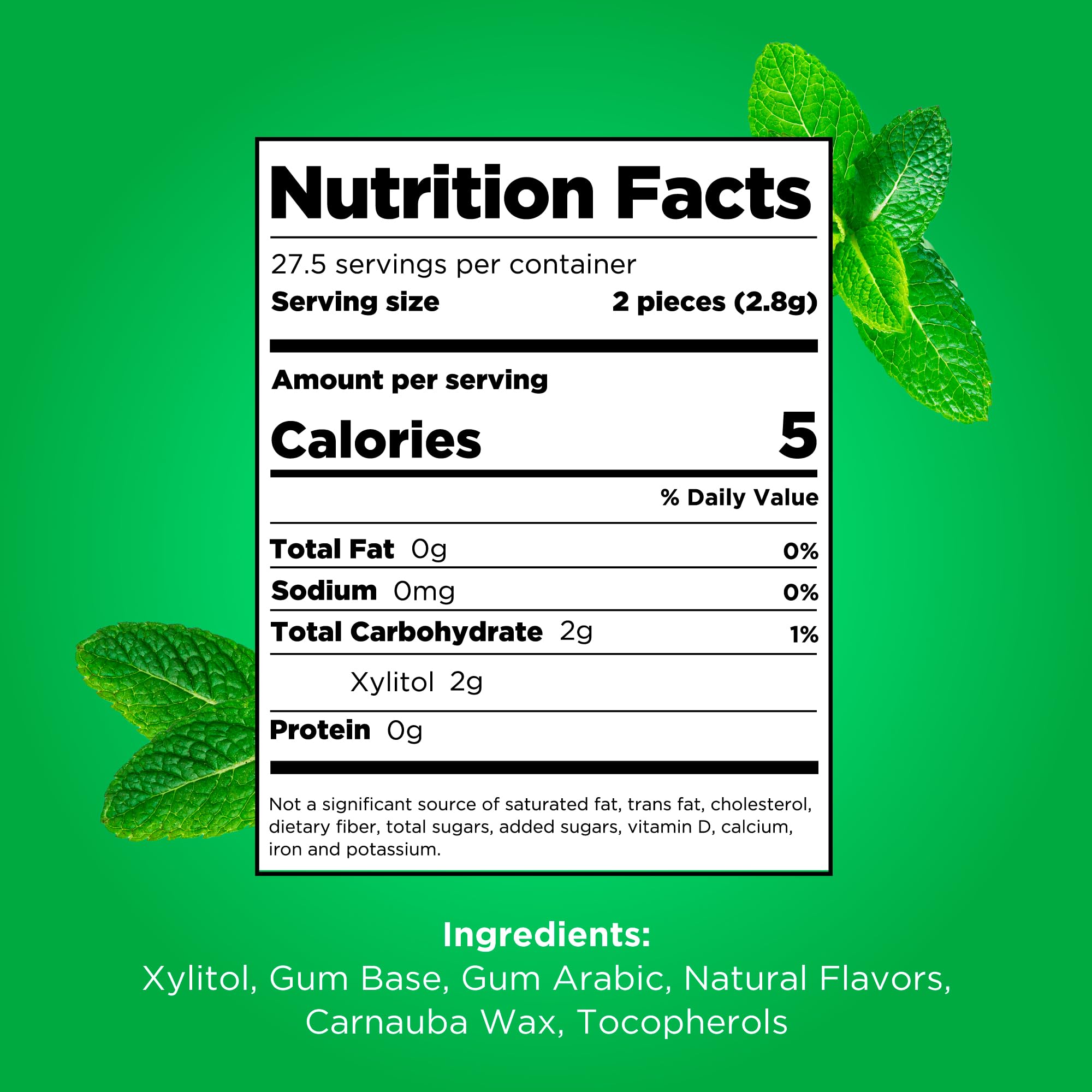 PUR Gum | Zuckerfreier Kaugummi | Mit Xylit | Vegan, Aspartamfrei & Glutenfrei | Natürlicher Kaugummi Mit Spearmint-Geschmack, 55 Stück (3er Pack) 6