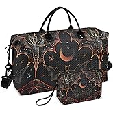 Bat Travel Duffle Bag Gym Bag, Goth Bat Star Weekender Bags for Women with Toiletry Bag Travel Tote Bag Swim Bag