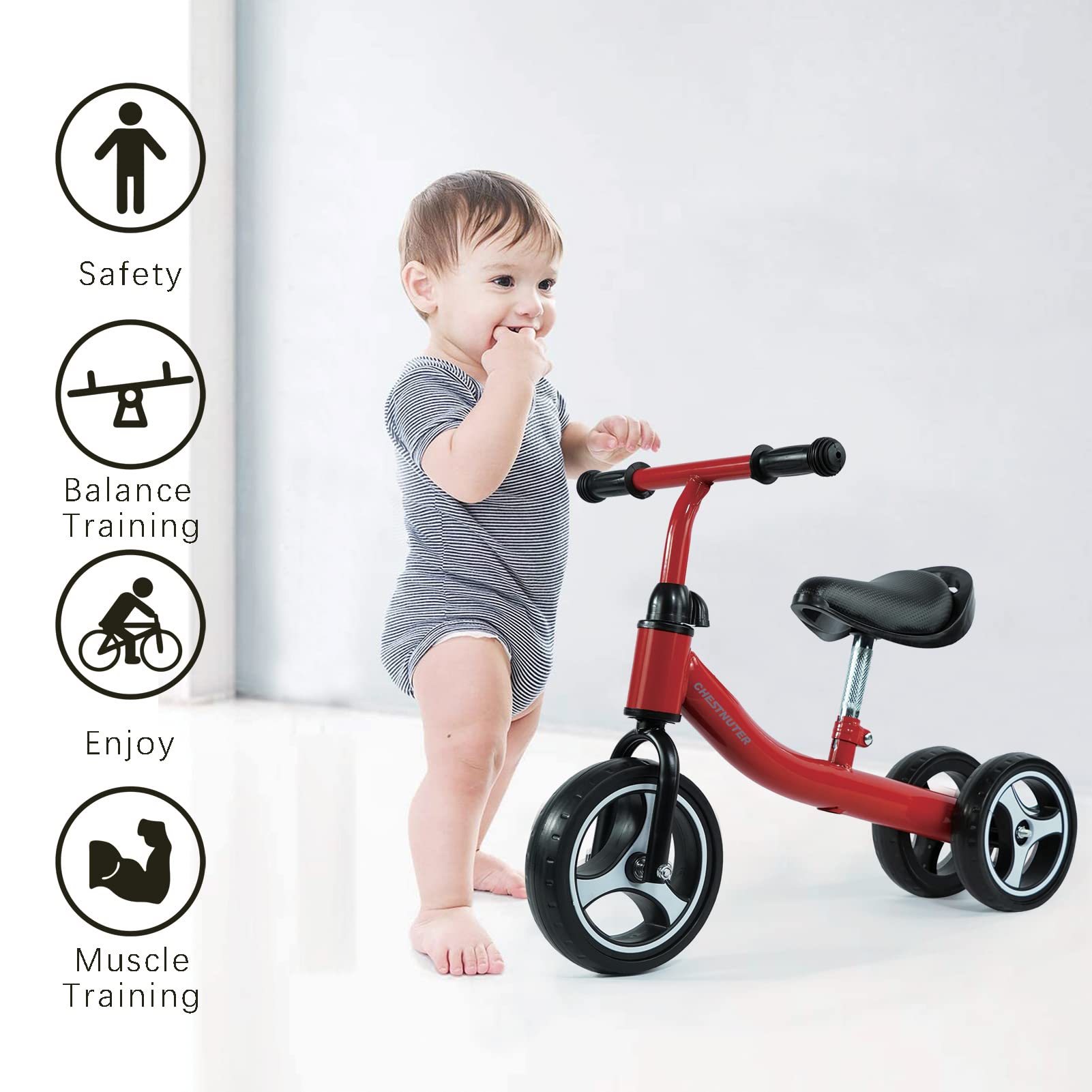 Baby Balance Bike, 1 2 3 Year Old Gifts,Ride on Toys for 1 Year Old, Best First Birthday Gift, Toddler Bike with 3 Wheels no Pedal