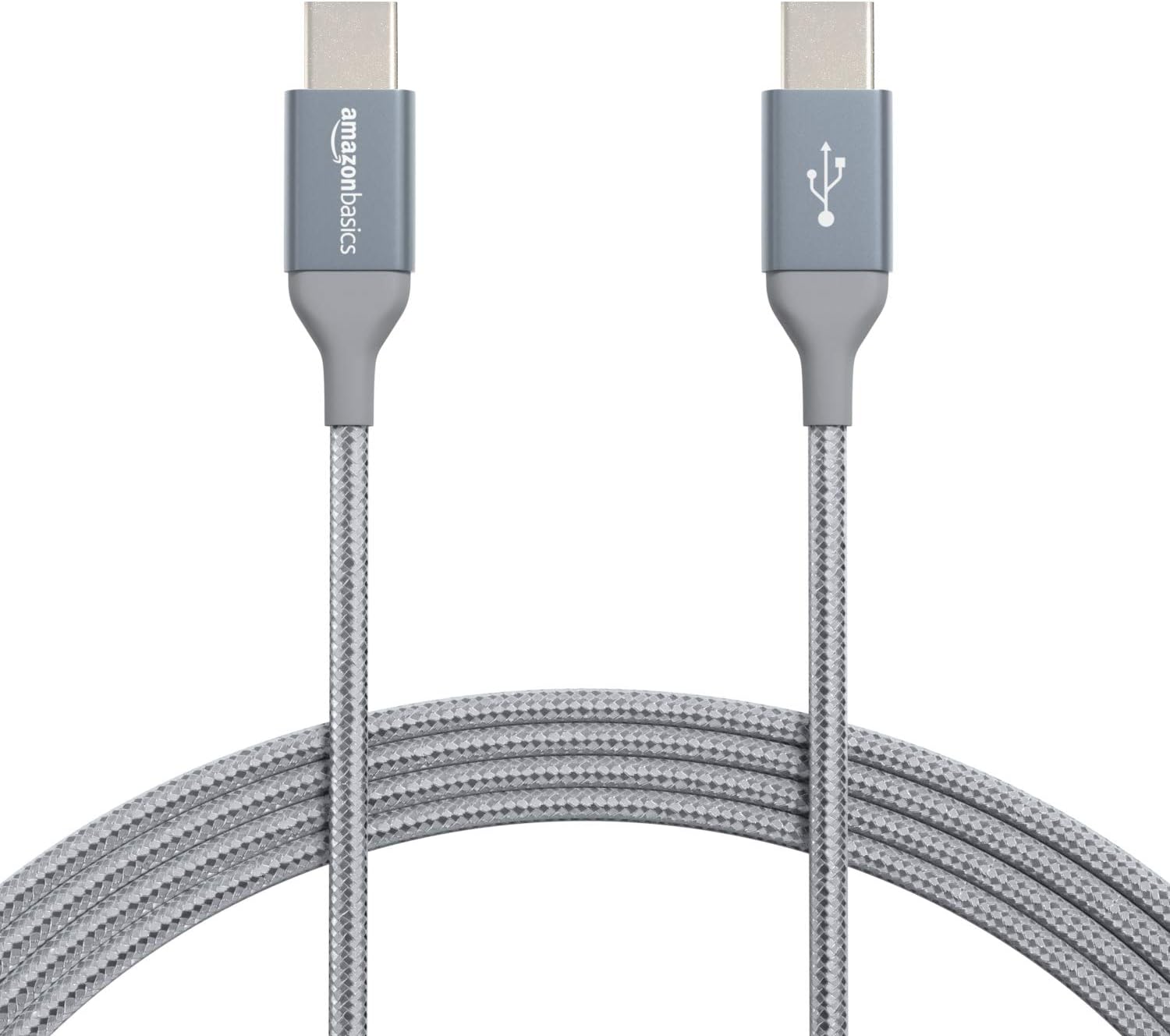 Amazon Basics USB-C to USB-C Cable Charger Cable, Nylon Braided Cord, 480Mbps Speed, USB-IF Certified, for Apple iPhone 16/15