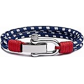Elegatto Duetto Platinum Rope Bracelet for Men | Double Nautical Nylon Cord with Silver Polished Stainless Steel Shackle Clasp | Waterproof and Fade-Resistant