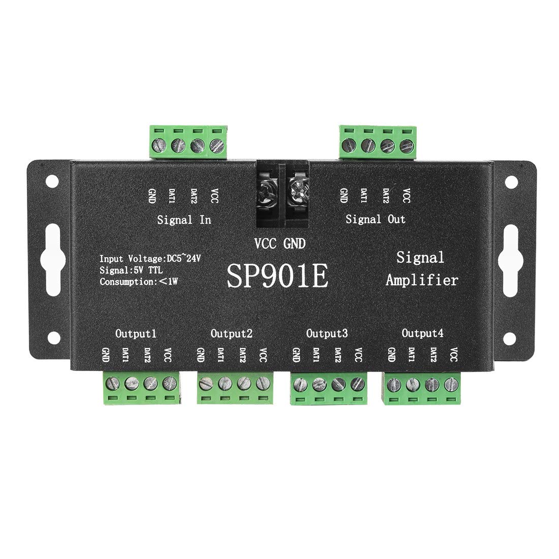 BTF-LIGHTING SP901E LED Pixel WS2812B Signal Amplifier Repeater for RGB LED Strip and Matrix Panel