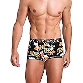 KAREN SPACE Men's Breathable Sexy Boxers Briefs Super Soft Ice Silk Print Boxers Underwear